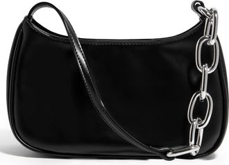 House of Want Newbie Vegan Leather Shoulder Bag in Black/Silver at Nordstrom