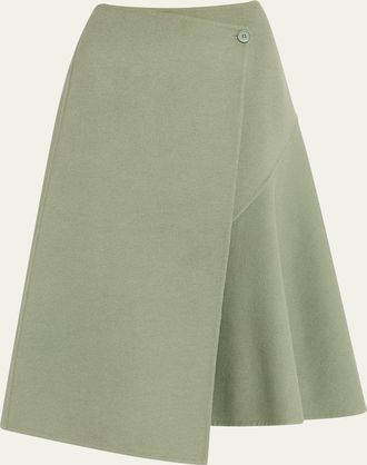 Michael Kors Double-Faced Draped Wrap Skirt