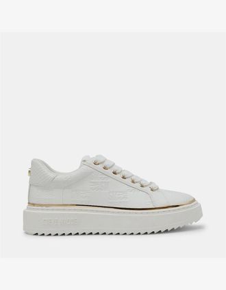 Steve Madden Womens On Stage 2.0 All Over Logo Low Top Sneakers - White - Size: 4
