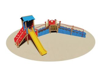 OEM Struttura Gioco Play Center 1002 Giochipark Legno Pino Nordico H134cm Pe/vtr - Vetroresina