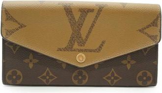 Louis Vuitton Portafoglio Pre-owned Portefeuille Sarah in Tela Marrone e Pelle - - Pre-owned - Donna - Marrone - ONE SIZE