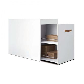 Muemue Zapatero Tirador Cuero Aglomerado Blanco 74x100 Cm