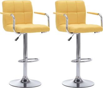 vidaXL Taburetes De Cocina 2 Unidades Tela Amarillo Vidaxl