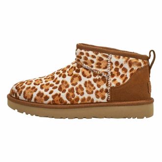UGG Womens Classic Ultra Mini Plains Boot, Felicity Leopard Jasmine, 8