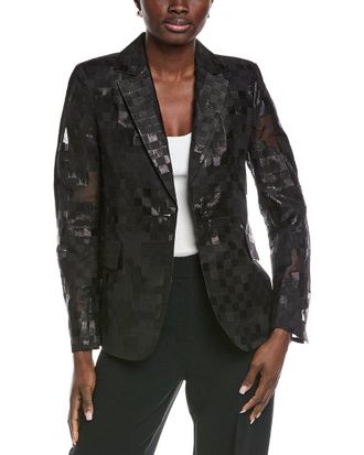 Akris Shadow Wool & Silk-Blend Blazer