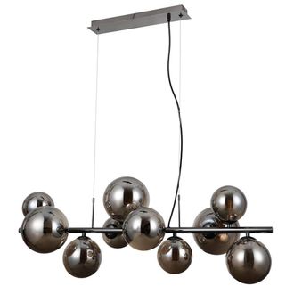 Netlighting Canello Modern 10 Light Bar Pendant Ceiling Light G9 in Black