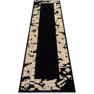 RugsX Alfombra, Alfombra De Pasillo Allure 1965 Marco - Estructural, Elegante, Glamurosa Negro / Oro Black 80x300 Cm