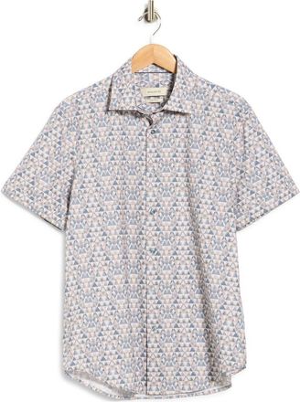 Bugatchi Short Sleeve Woven Shirt in Sand at Nordstrom Rack, Size Xxx-Large