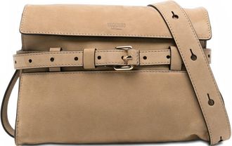 Moschino Rectangular Beige Silk And Nylon Shoulder Bag