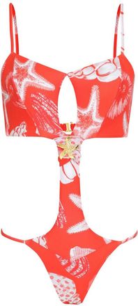 Amir Slama Costume da bagno con stampa - Rosso