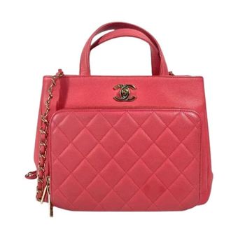 Chanel Pre-owned A93750 Shoulder Tote - Dames - Pre-owned - Roze - Maat: ONE Size Leer