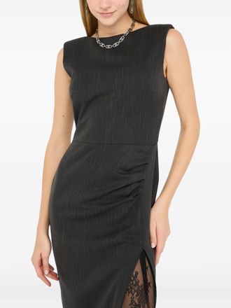 Liu Jo pinstripe lace-insert dress - Grey