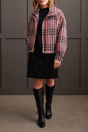 Tribal Yarn Dye Jacket In Deep Rose
