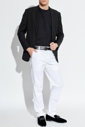 Giorgio Armani T-shirt With Embroidered Logo, Mens, Black