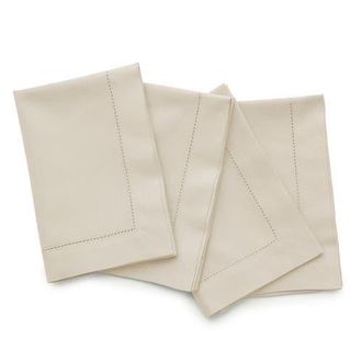 Solino Home Cotton Linen Hemstitch Dinner Napkins Set of 4, 20 x 20 Inch for Dining Table, Holiday and Everyday Table Decor at Nordstrom, Size Large