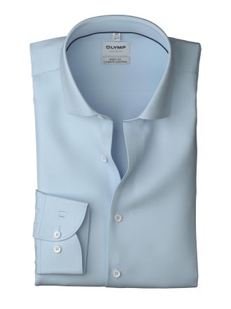 Olymp Businesshemd OLYMP Level Five body fit, Herren, Gr. 37, N-Gr, blau (bleu), Web, Obermaterial: 64% Baumwolle, 27% Polyester, 9% Elasthan, Hemden Busine