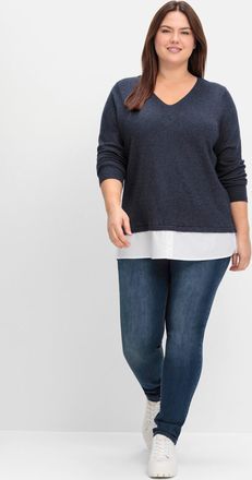 Sheego V-Ausschnitt-Pullover »Strickpullover«