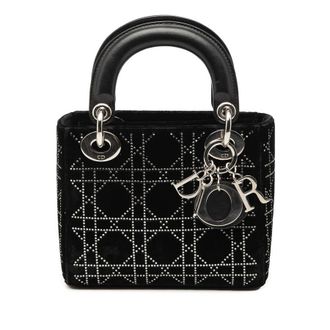 Dior Pre-owned Dior Mini Velvet Cannage Strass Embellished Lady Dior Ladies T7BSWVDSLAYNHK17