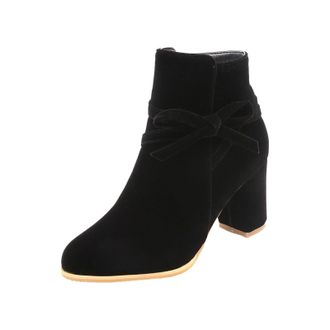 Generic Comfy Boots for Women Womens Winter Boots Size 6 Ladies Solid Color Pearl Bow Trim Inner Heightening Fashion Mid Boots Ankle Boots for Women Size 6 Wo