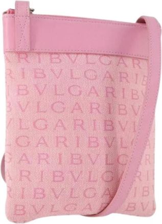 Bulgari Pre-owned Cross Body Bags, female, Pink, Size: ONE SIZE Pre-owned Vintage Canvas Shoulder Bag