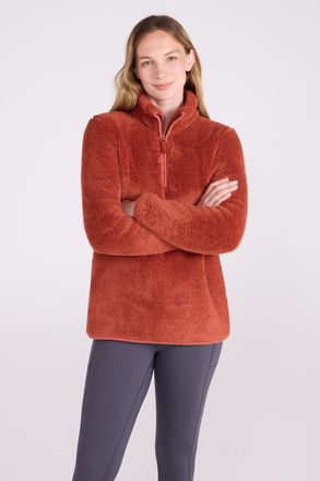 Mountain Warehouse Dames/Dames Teddy Fleece Quarter Zip Fleece Top (Gebrande sinaasappel)