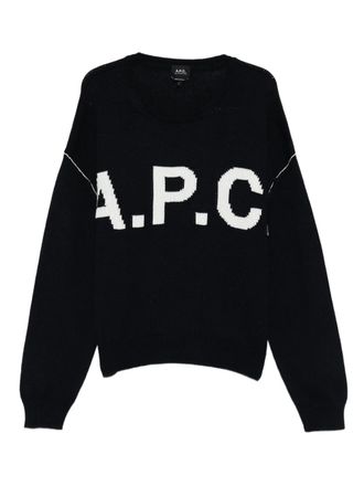 A.P.C. Trui met logo - Blauw