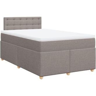 vidaXL Cama Box Spring Con Colch&oacute;n Tela Gris Taupe 120x190 Cm Vidaxl