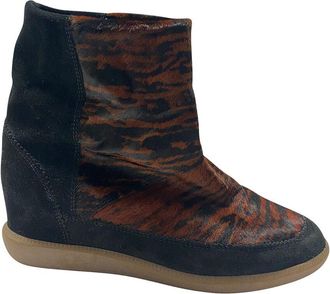 Isabel Marant Womens Velvet Tiger Print Bootie (Authentic Pre-Loved)