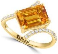 Effy Citrine & Diamond Bypass Ring in Orange at Nordstrom Rack, Size 7