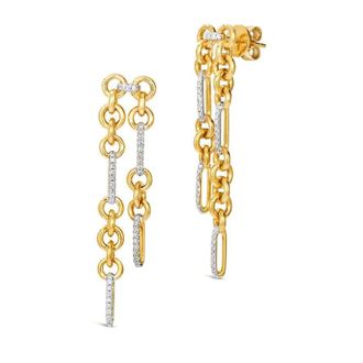 Le Vian Ladies Links Dangling Earrings set in 14K Honey Gold ASOZ 23