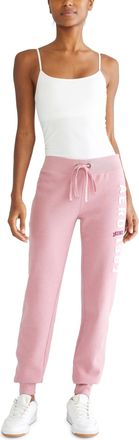 A&eacute;ropostale Aeropostale Womens Aero Logo Cinch/Jogger Pant- Arches- 1987, Fox Glove, XL