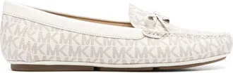 Michael Michael Kors Juliette monogram-jacquard moccasins - women - PVC - 9.5 - Neutrals