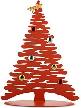 Alessi Bark for Christmas BM06 r - Decorazione Natalizia di Design a Forma di Albero in Acciaio Inox, Rosso - Alessi