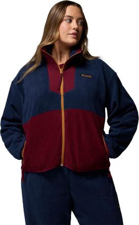 Columbia Womens Sequoia Grove Full Zip Fleece Jacket, Collegiate Navy/Rich Wine/Maple Sugar, M