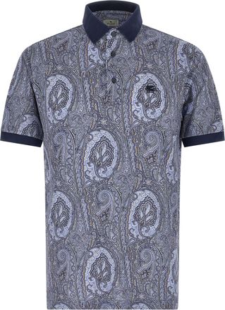 Etro Blue Cotton Polo Mens Shirt