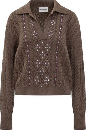 Des_Phemmes Top con decorazione - Marrone