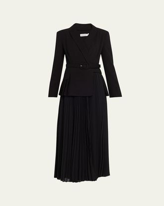 SIMKHAI Alexandra Pleated Blazer Dress