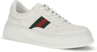 Gucci Mens White Calf Leather Bos Taurus Chunky Sneakers
