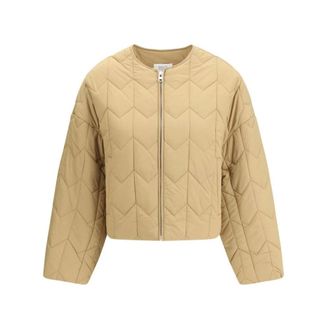 Maison Kitsun&eacute; Quilted Jacket - Jackets - Mujer - Marr&oacute;n - M