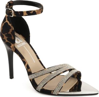 Andrea Womens Leopard Print Heeled Sandal In Brown