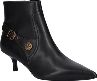 Pinko Gloria 14 Enkellaarsjes - Dames - Laarzen met Hak - Zwart - 36 EU - Leer - Schoenen