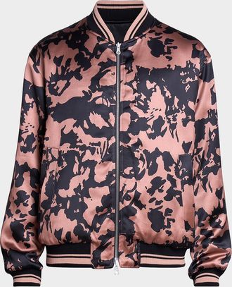 Dries Van Noten Men & apos;s Volker Viscose Ribbed-Trim Bomber Jacket