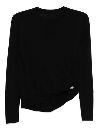 Less draped knitted top - Black