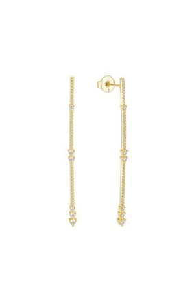 Untamed Petals Eternity Pave Linear Drop Earrings in Gold at Nordstrom