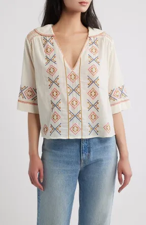 The Great. The Sailor Top in Cream at Nordstrom, Size 0