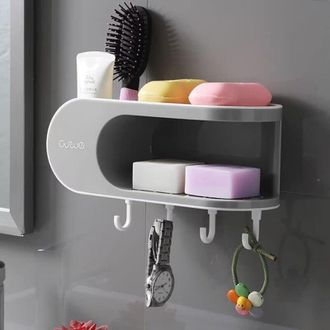 OEM Jabonera Sin Taladrar, Soporte De Jab&oacute;n De 2 Niveles, Cesta De Ducha Colgante, Jabonera De Pared Para La Ducha, Estante De Ducha Impermeable - Crezuo