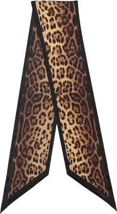 Givenchy Silky Scarves, female, Multicolor, Size: ONE SIZE Maxi bandeau in silk with leopard print