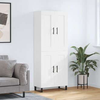 vidaXL Furniture Limited - Aparador Alto Madera Contrachapada Blanco