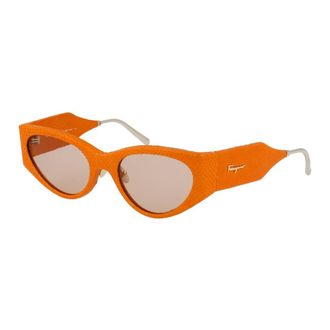 Ferragamo Sunglasses, female, Orange, Size: 54 MM Runway Sunglasses