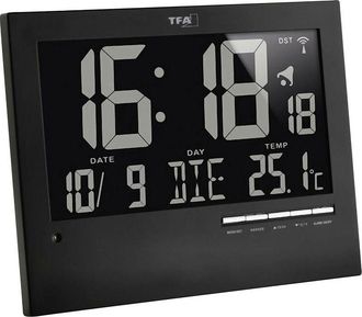 TFA Dostmann Tfa Dostmann - 60.4508 Radiocontrollato Orologio da parete 185 mm x 230 mm x 31 mm Nero